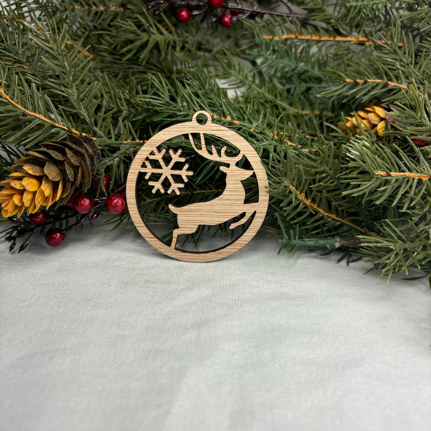 Round Deer Tree Ornament