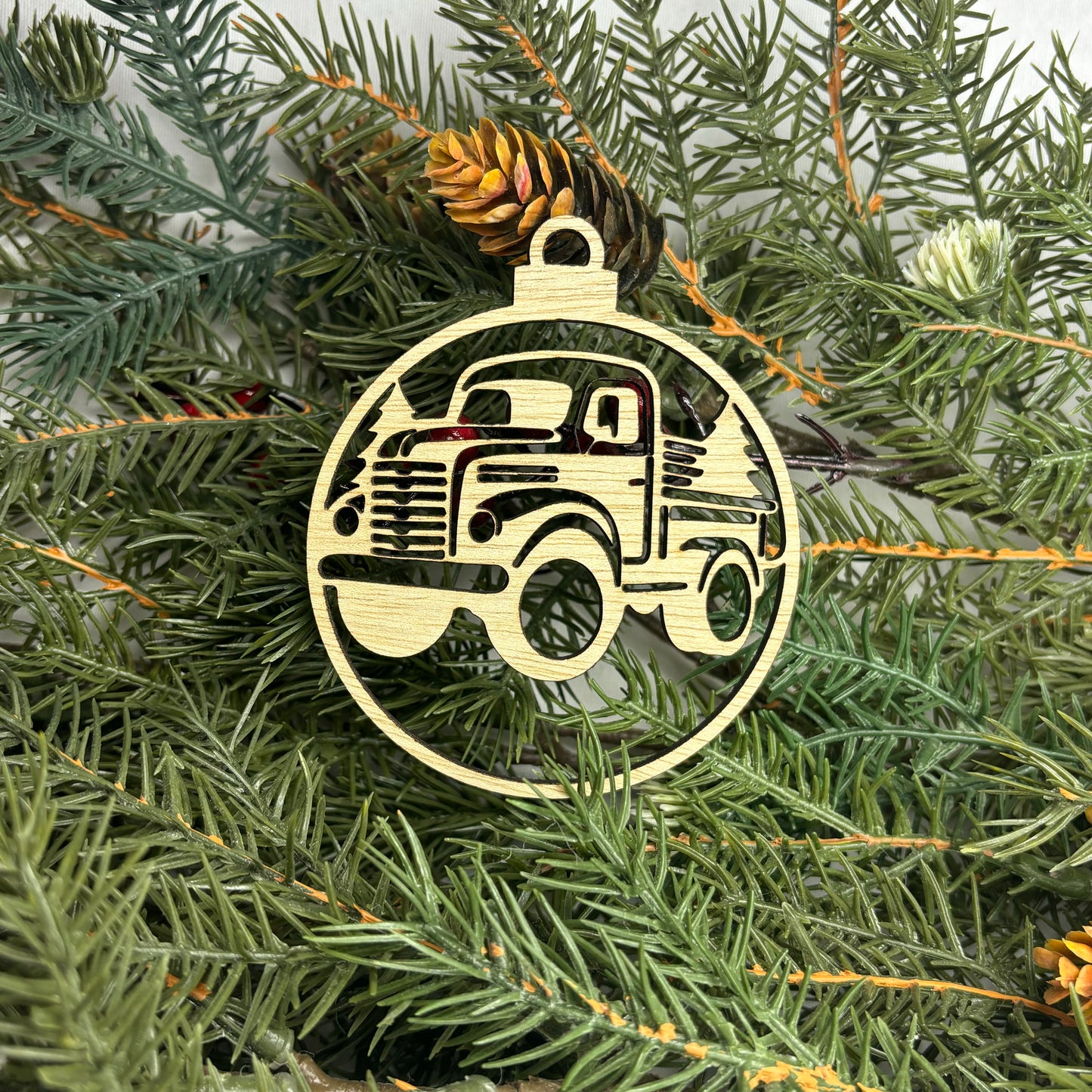 Round Truck Tree Ornament