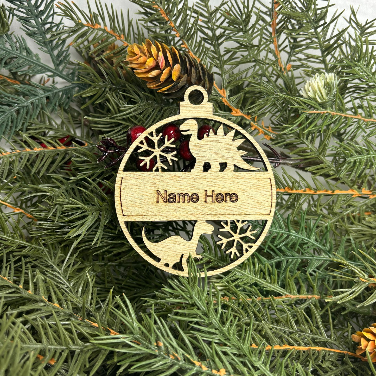 Custom Name Dinosaur Ornament