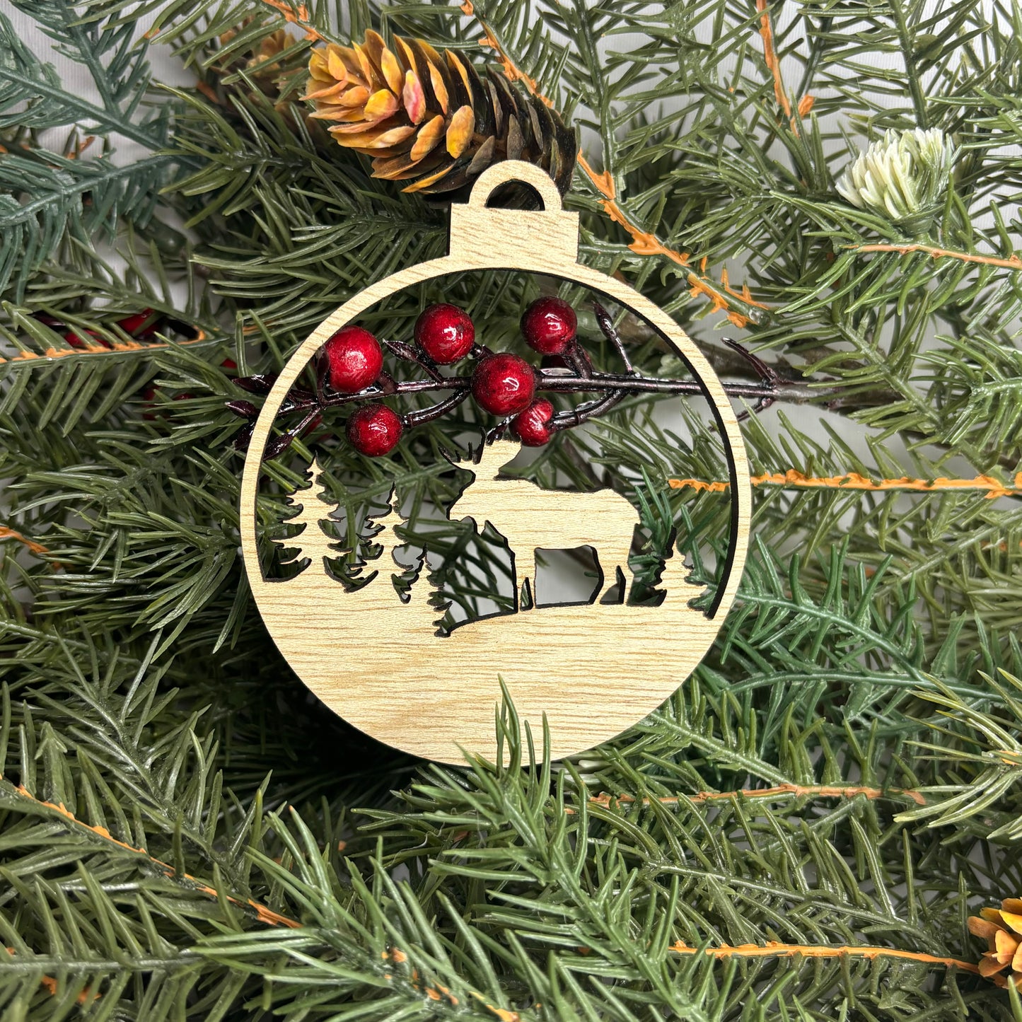 Round Moose Tree Ornament