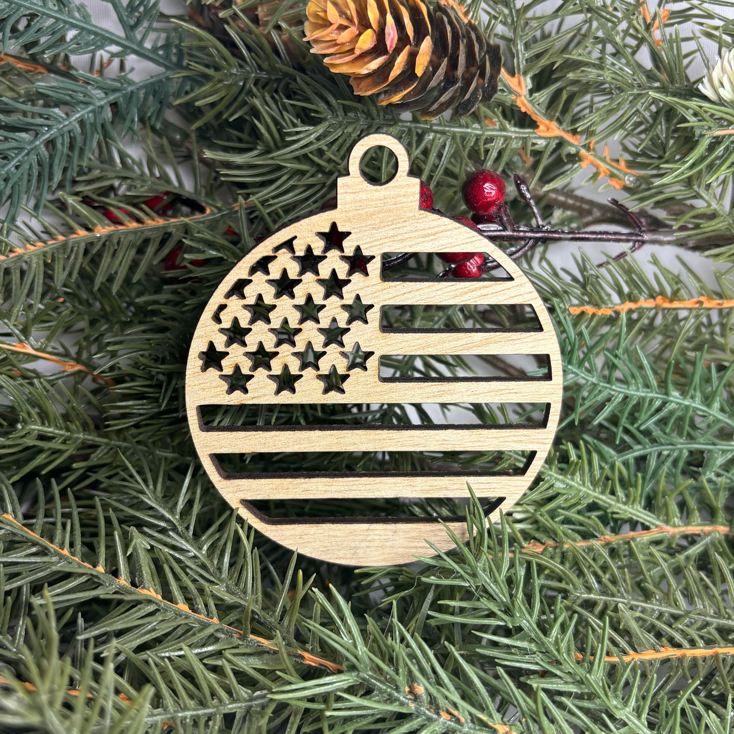 Round Flag Tree Ornament