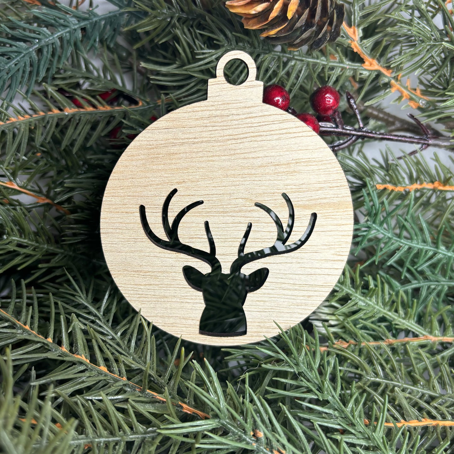 Round Deer Tree Ornament