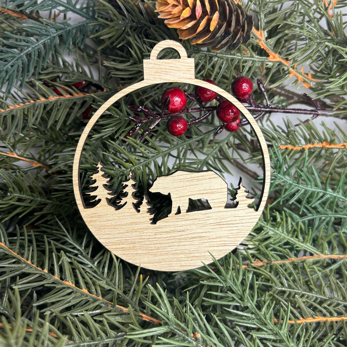 Round Bear Tree Ornament