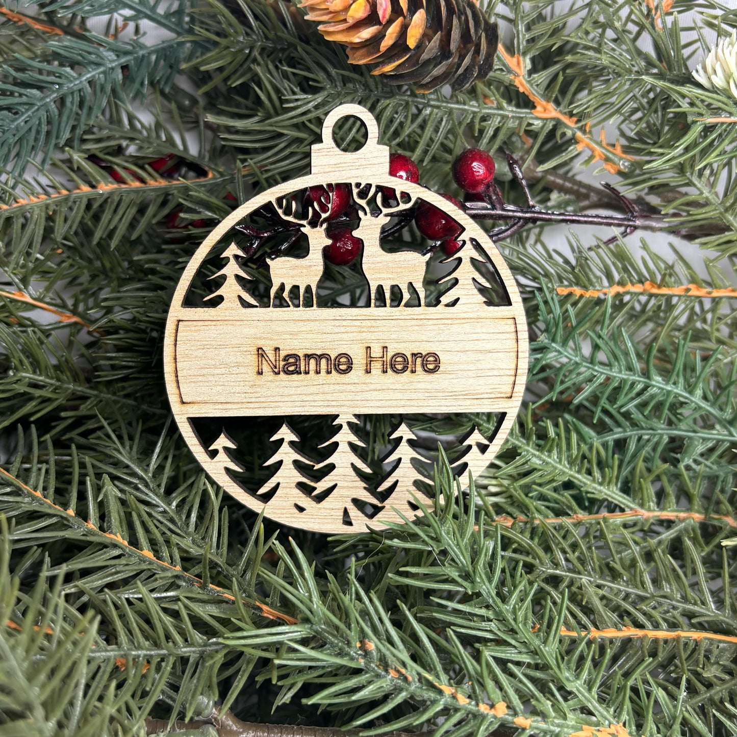Custom Name Deer Ornament