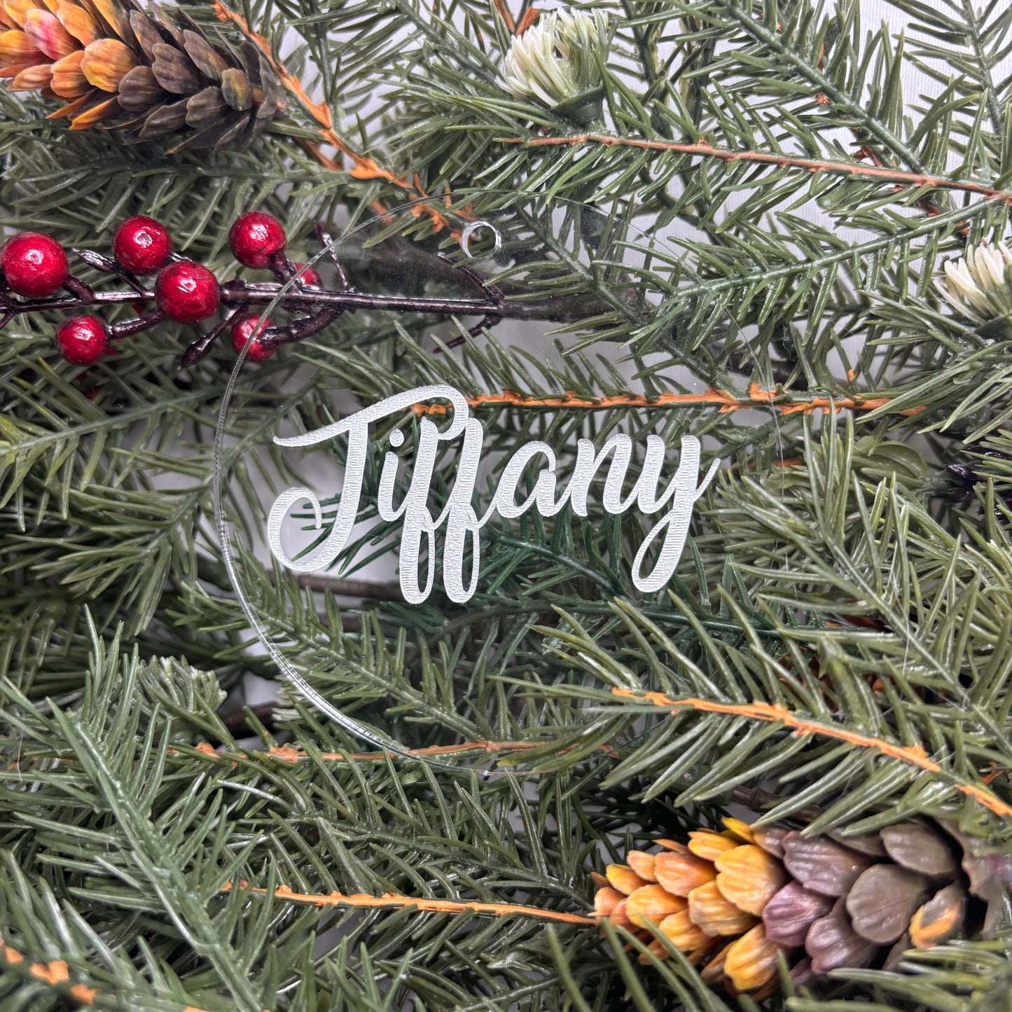 Custom Name Clear Acrylic Ornament