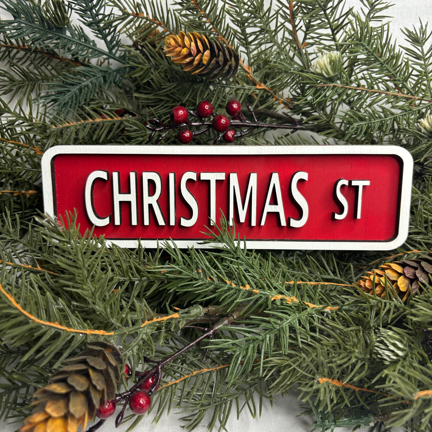 Red Christmas Mini Wood Sign