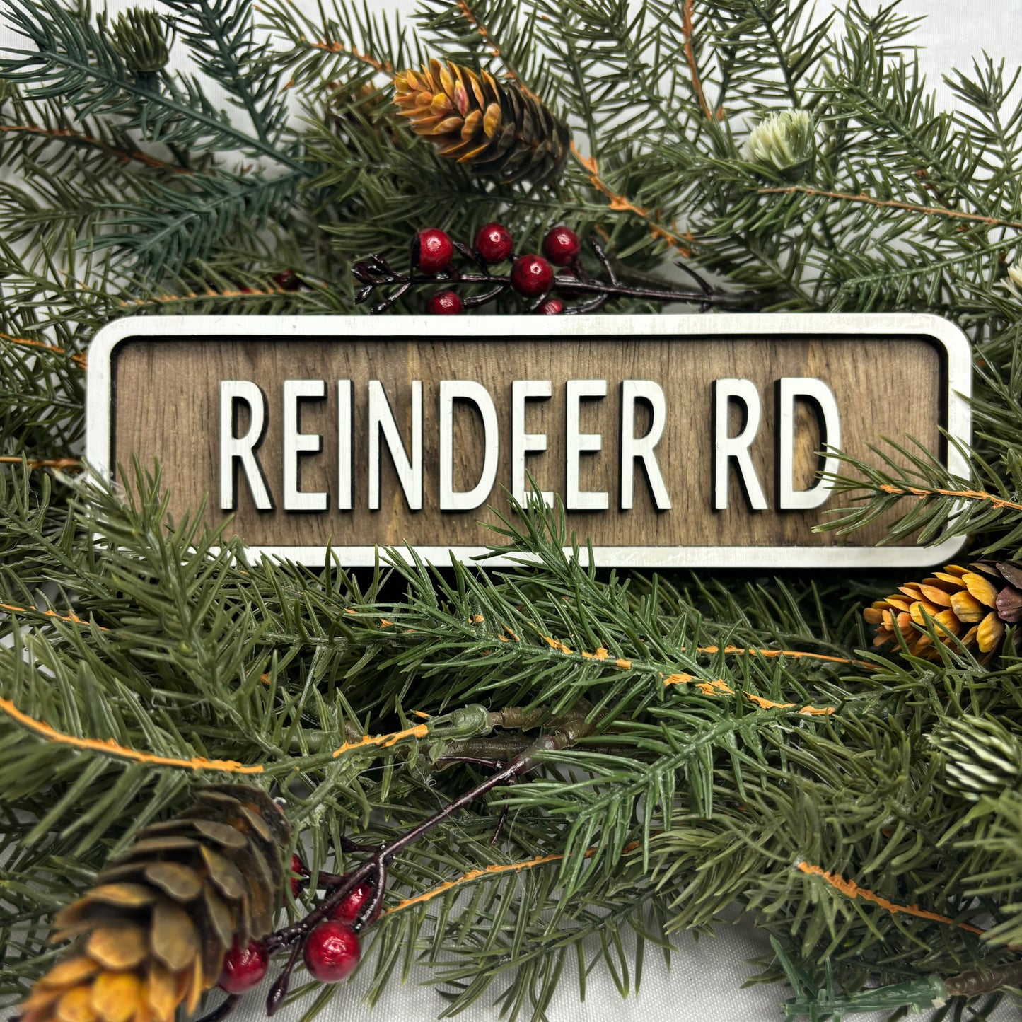 Reindeer RD Mini Wood Sign