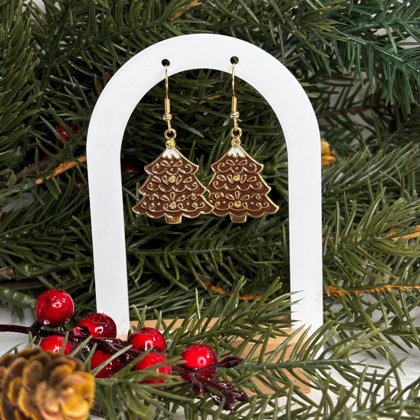 Gingerbread Tree Earrings
