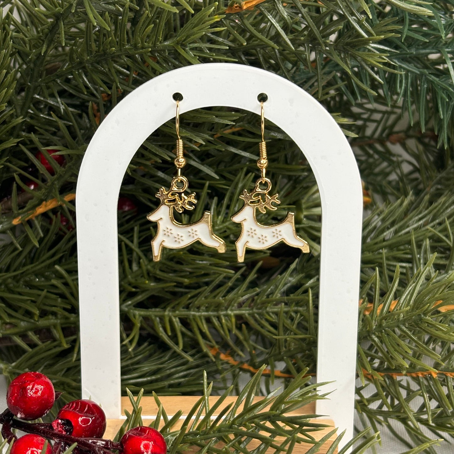 White Deer Earrings