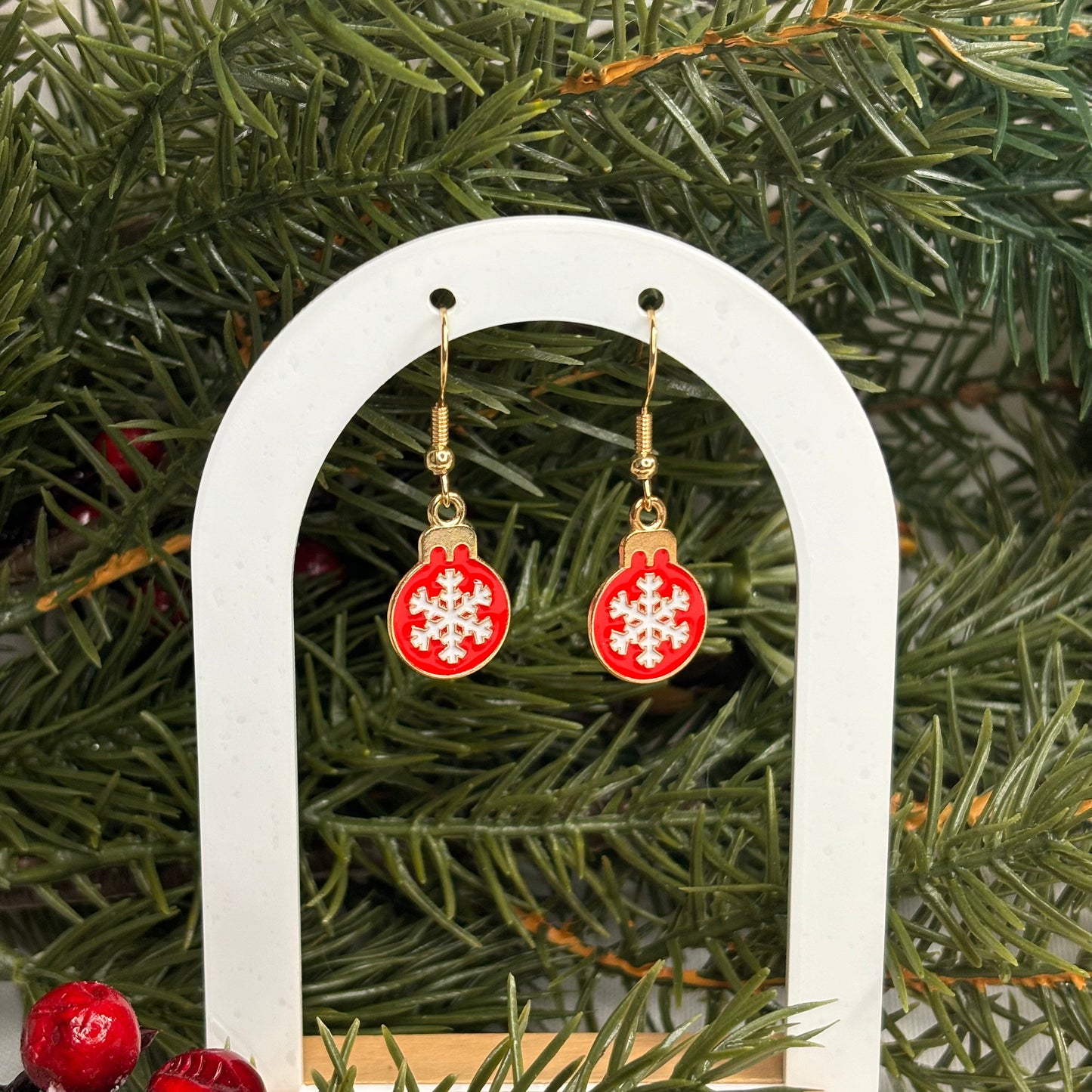 Red Ornament Earrings