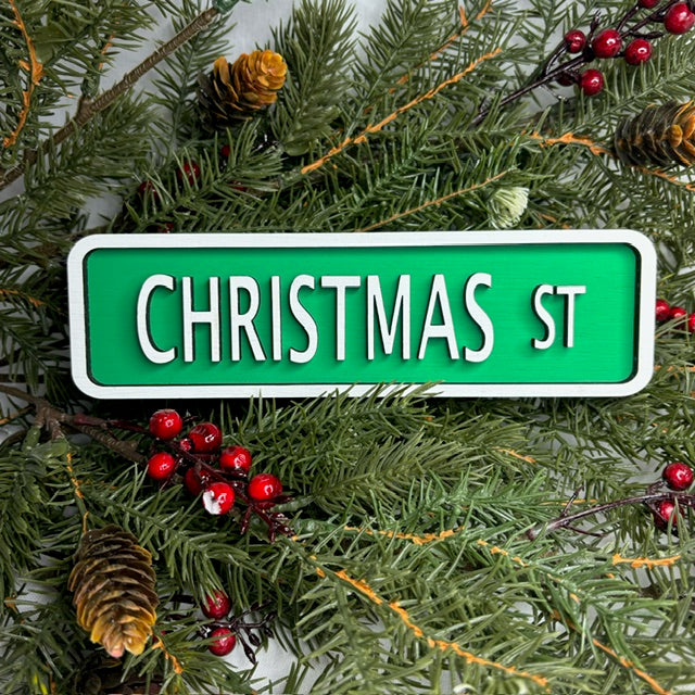 Green Christmas Mini Wood Sign