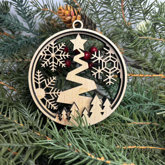 Layered Tree Wood Ornament