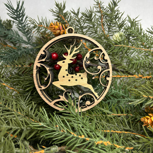 Layered Deer Ornament