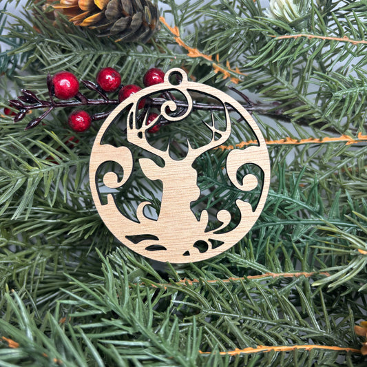 Round Deer Tree Ornament