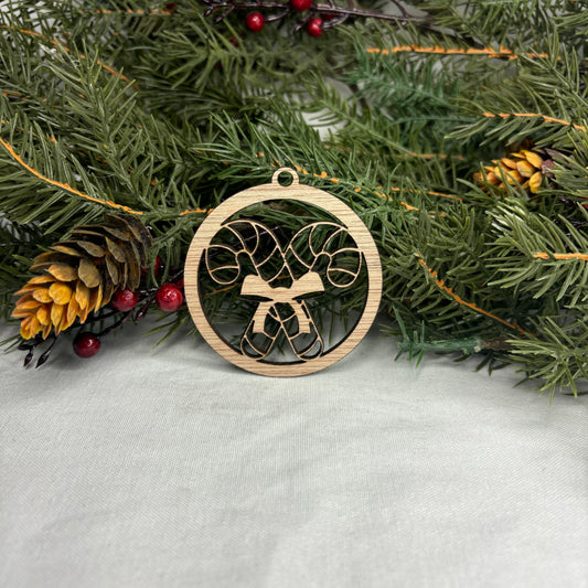 Round Candy Cane Tree Ornament