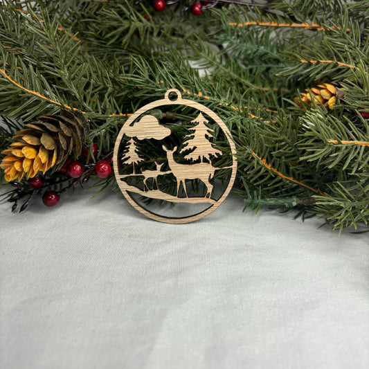 Round Deer Tree Ornament