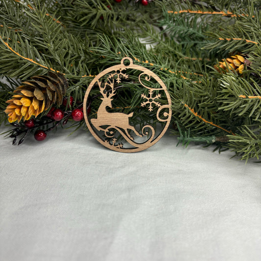 Round Deer Tree Ornament