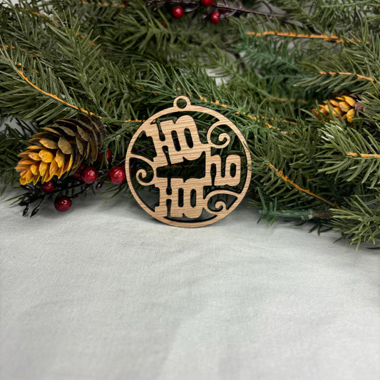 Round HO-HO-HO Tree Ornament