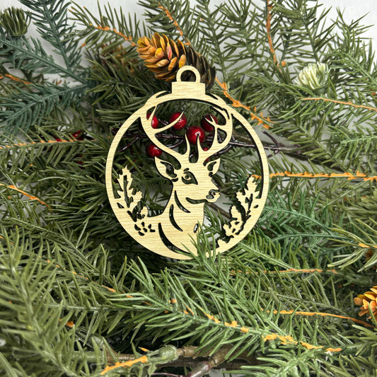 Round Deer Tree Ornament