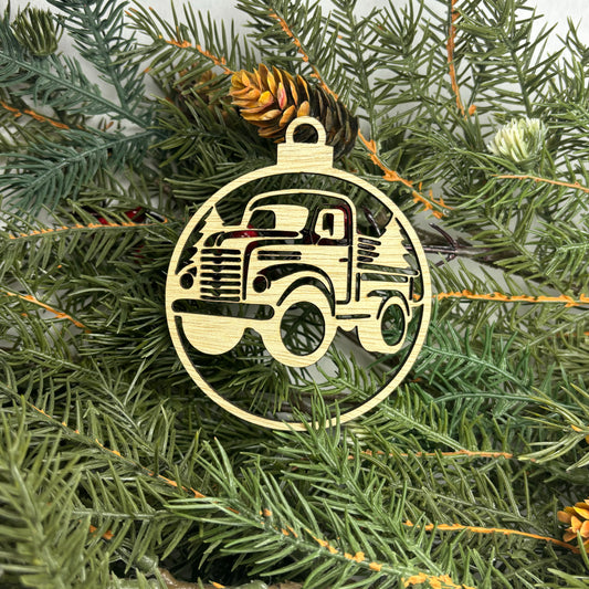 Round Truck Tree Ornament