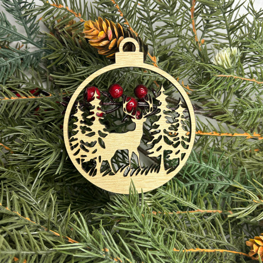 Round Deer Tree Ornament