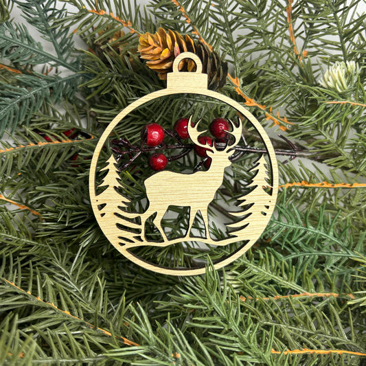 Round Deer Tree Ornament