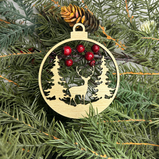Round Deer Tree Ornament