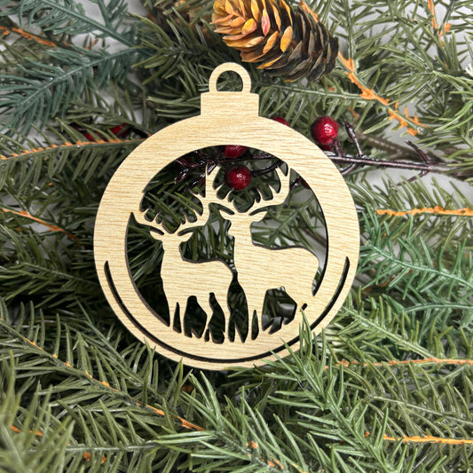 Round Deer Tree Ornament