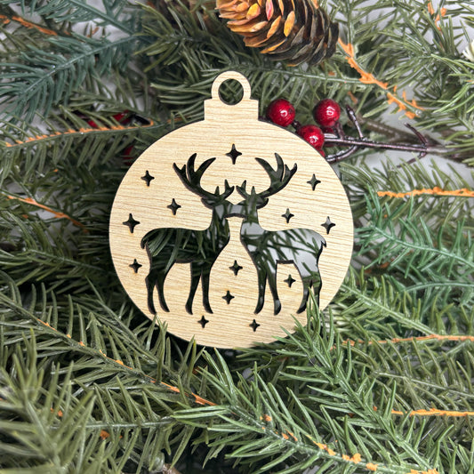 Round Deer Tree Ornament