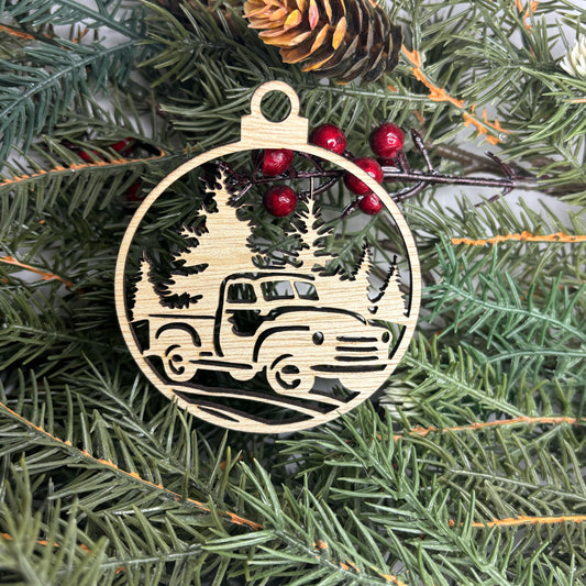 Round Truck Tree Ornament