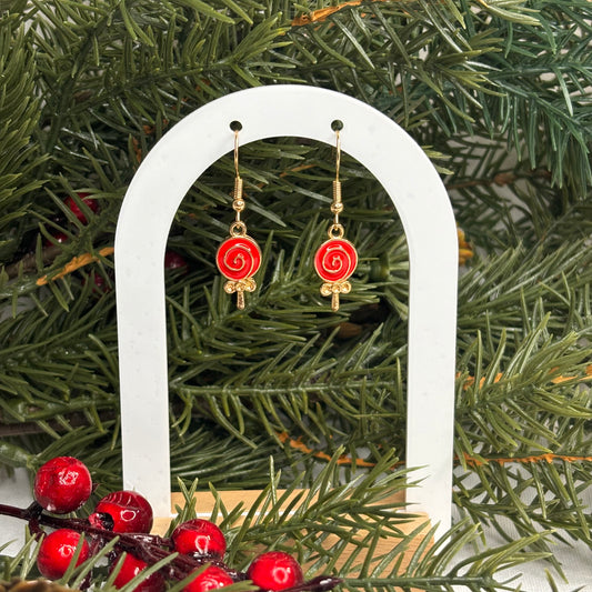 Red Lollipop Earrings