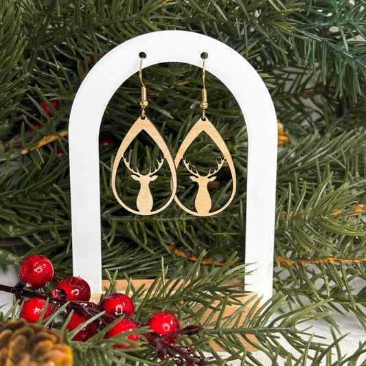 Deer Wood Earrings