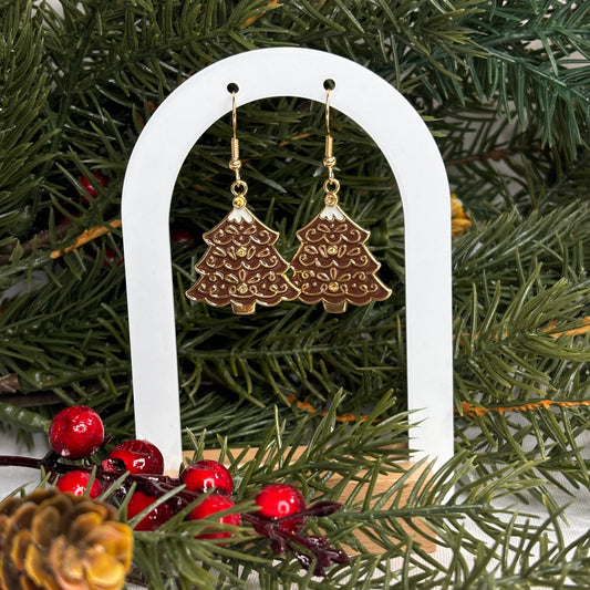 Gingerbread Tree Earrings
