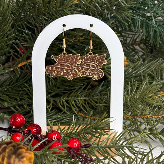 Gingerbread Car Earrings