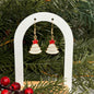 Red and White Christmas Tree Earrings