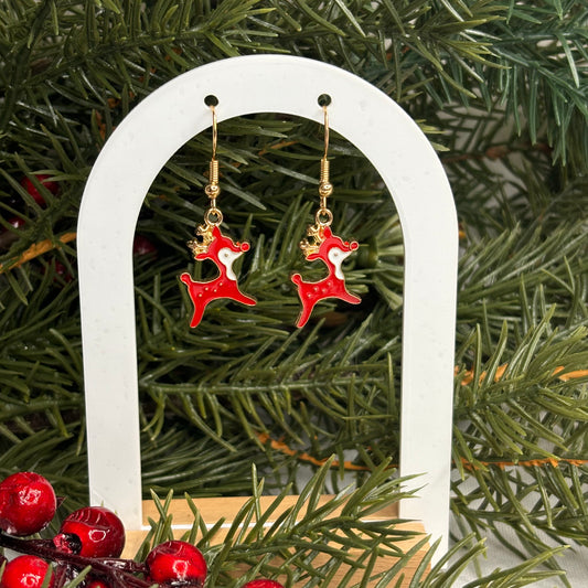 Cute Red Deer Earrings