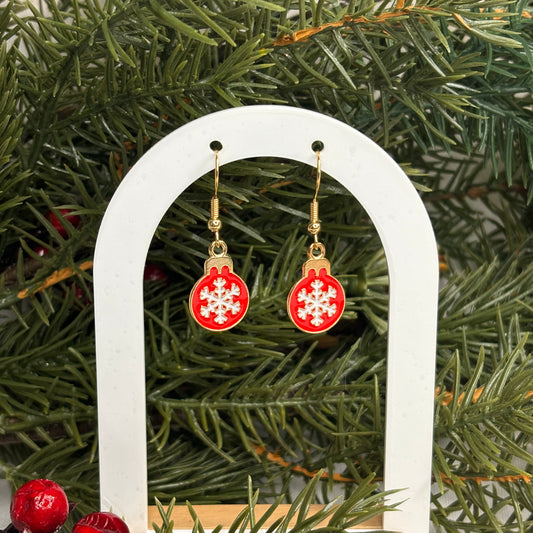 Red Ornament Earrings