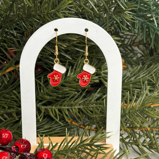 Red Mitten Earrings