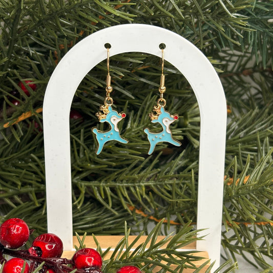 Cute Blue Deer Earrings
