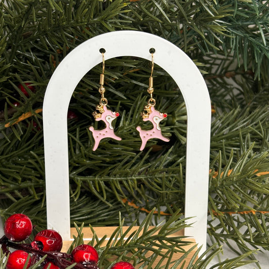 Cute Pink Deer Earrings