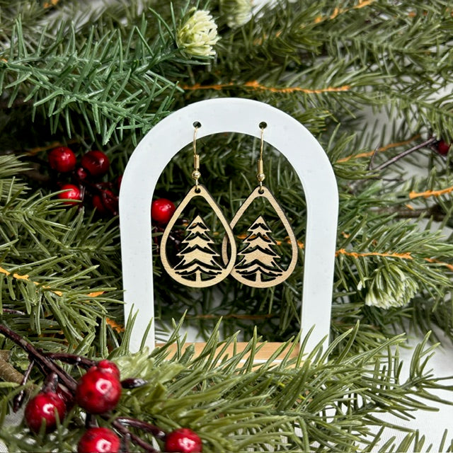 Tree Wood Earrings