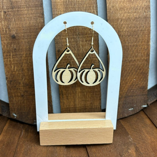 Pumpkin Wood Earrings